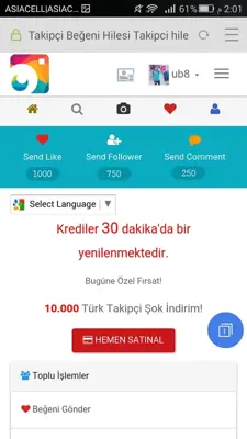 Takipci Kazan 10k android App screenshot 1